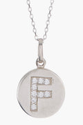 Anzie Sterling Silver White Topaz Initial Pendant Necklace Montreal Designer