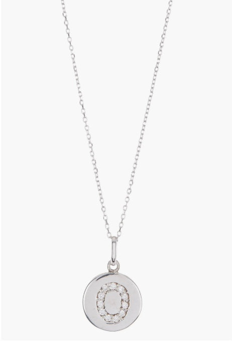 Anzie Sterling Silver White Topaz Initial Pendant Necklace Montreal Designer
